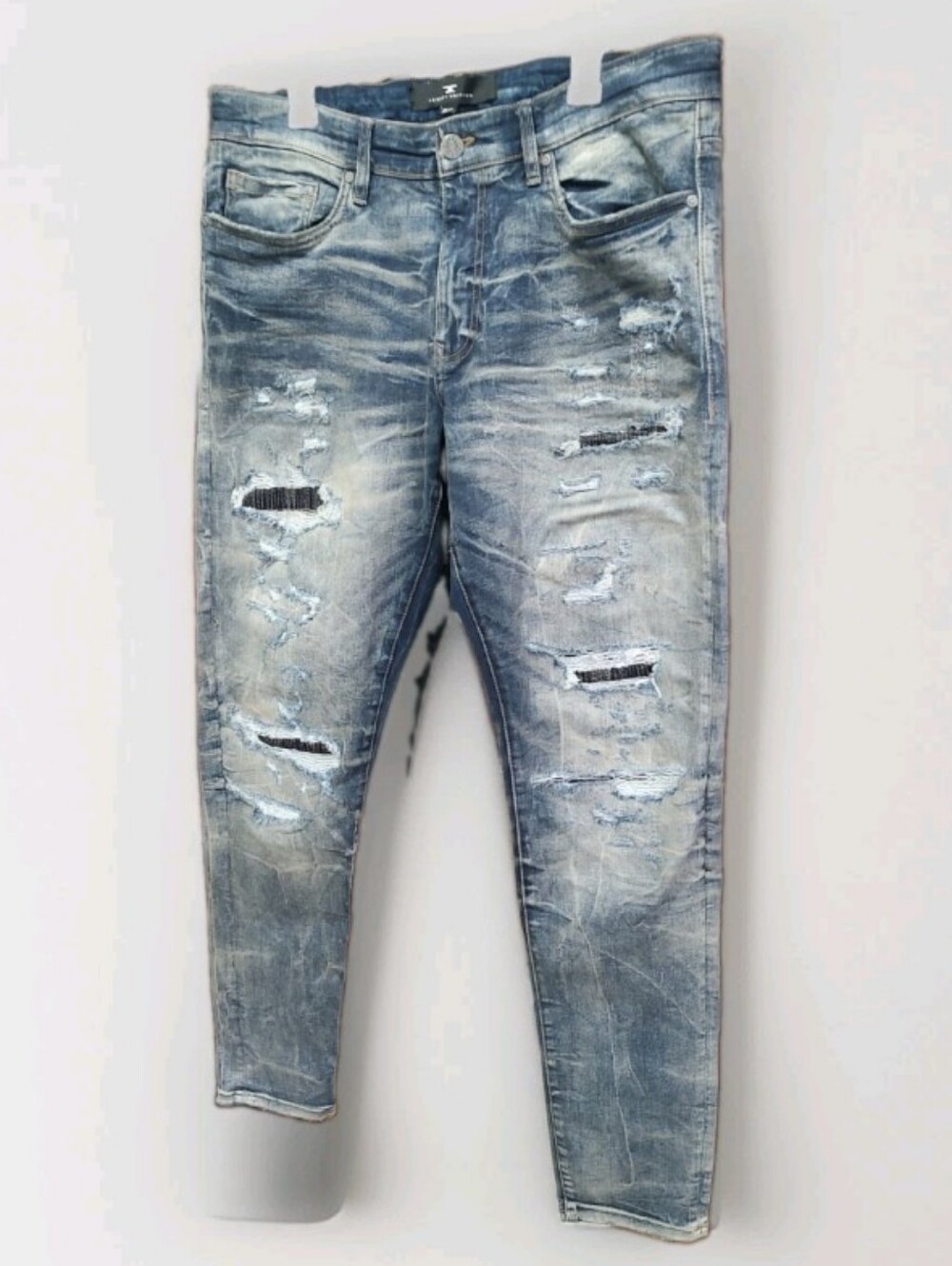 JORDAN CRAIG Ross Skinny Tapered Fit Grunge Distressed 36x32 Desert Storm? VGUC